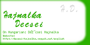 hajnalka decsei business card